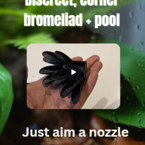Discrete Corner Forever Bromeliad – 3D Printed Plant Cup for Terrarium Vivariums
